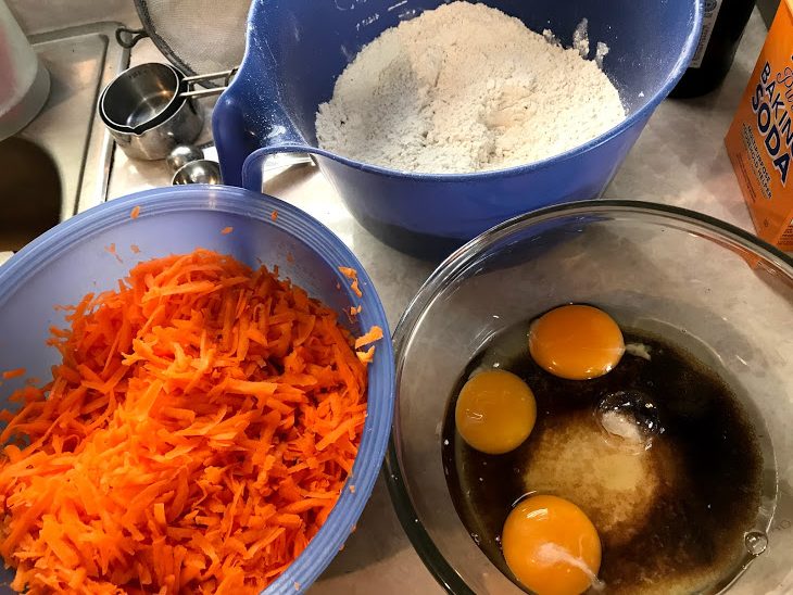 ingredientes pastel de zanahoria . 